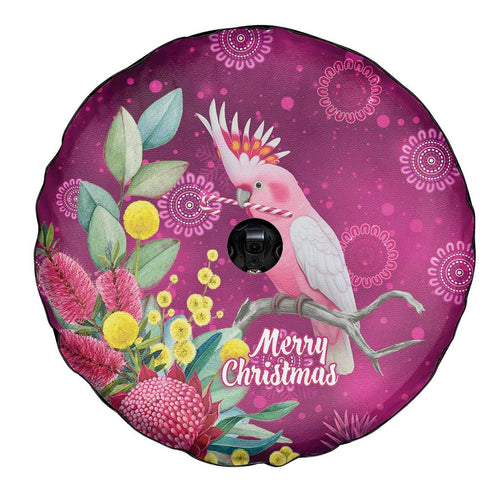 Australia Pink Cockatoo Christmas Spare Tire Cover Aussie Native Flowers Merry Xmas - Pink - Aussie Hoodie