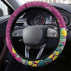 Australia Pink Cockatoo Christmas Steering Wheel Cover Aussie Native Flowers Merry Xmas - Pink - Aussie Hoodie