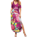 Australia Pink Cockatoo Christmas Summer Maxi Dress Aussie Native Flowers Merry Xmas - Pink - Aussie Hoodie