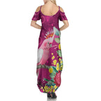 Australia Pink Cockatoo Christmas Summer Maxi Dress Aussie Native Flowers Merry Xmas - Pink - Aussie Hoodie