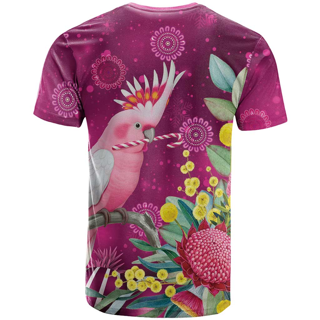 Australia Pink Cockatoo Christmas T Shirt Aussie Native Flowers Merry Xmas - Pink - Aussie Hoodie