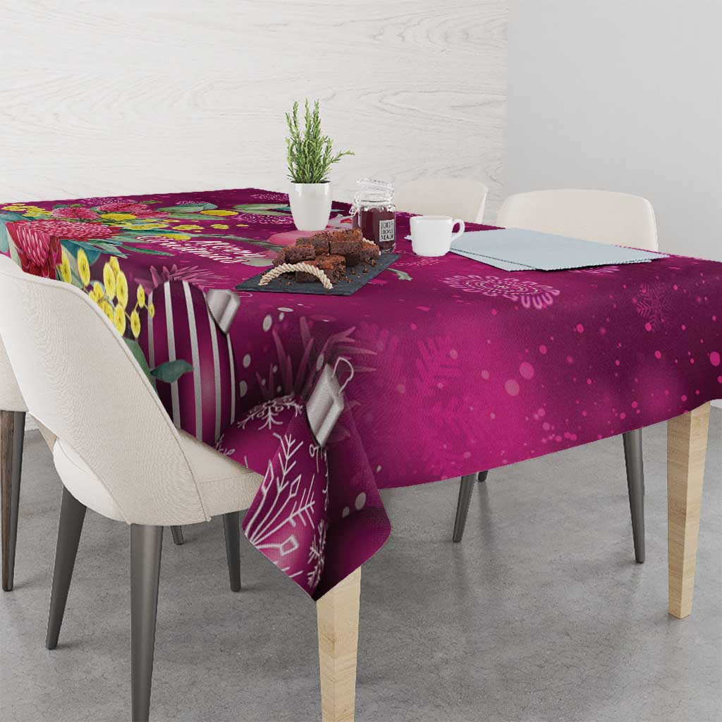 Australia Pink Cockatoo Christmas Tablecloth Aussie Native Flowers Merry Xmas - Pink - Aussie Hoodie