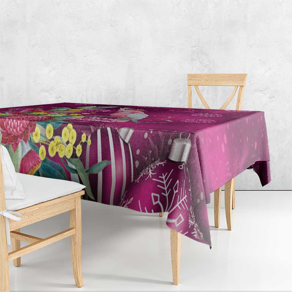 Australia Pink Cockatoo Christmas Tablecloth Aussie Native Flowers Merry Xmas - Pink - Aussie Hoodie