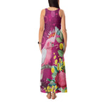 Australia Pink Cockatoo Christmas Tank Maxi Dress Aussie Native Flowers Merry Xmas - Pink - Aussie Hoodie