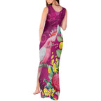 Australia Pink Cockatoo Christmas Tank Maxi Dress Aussie Native Flowers Merry Xmas - Pink - Aussie Hoodie