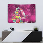 Australia Pink Cockatoo Christmas Tapestry Aussie Native Flowers Merry Xmas - Pink - Aussie Hoodie