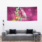 Australia Pink Cockatoo Christmas Tapestry Aussie Native Flowers Merry Xmas - Pink - Aussie Hoodie