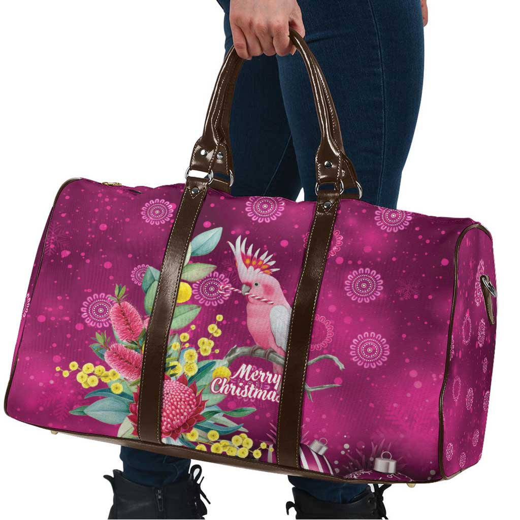 Australia Pink Cockatoo Christmas Travel Bag Aussie Native Flowers Merry Xmas - Pink - Aussie Hoodie