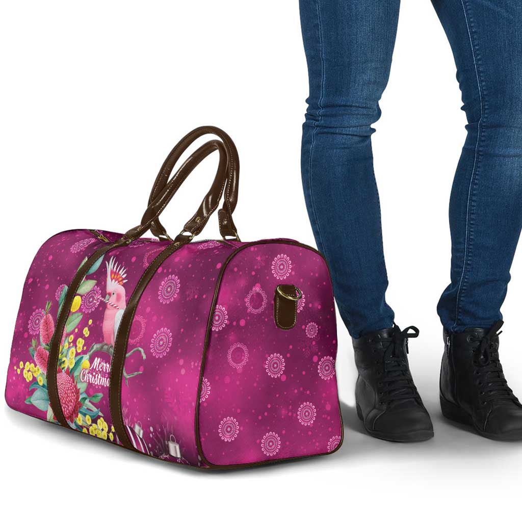 Australia Pink Cockatoo Christmas Travel Bag Aussie Native Flowers Merry Xmas - Pink - Aussie Hoodie