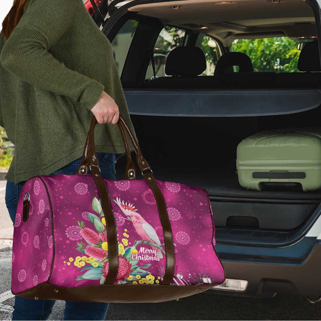 Australia Pink Cockatoo Christmas Travel Bag Aussie Native Flowers Merry Xmas - Pink - Aussie Hoodie