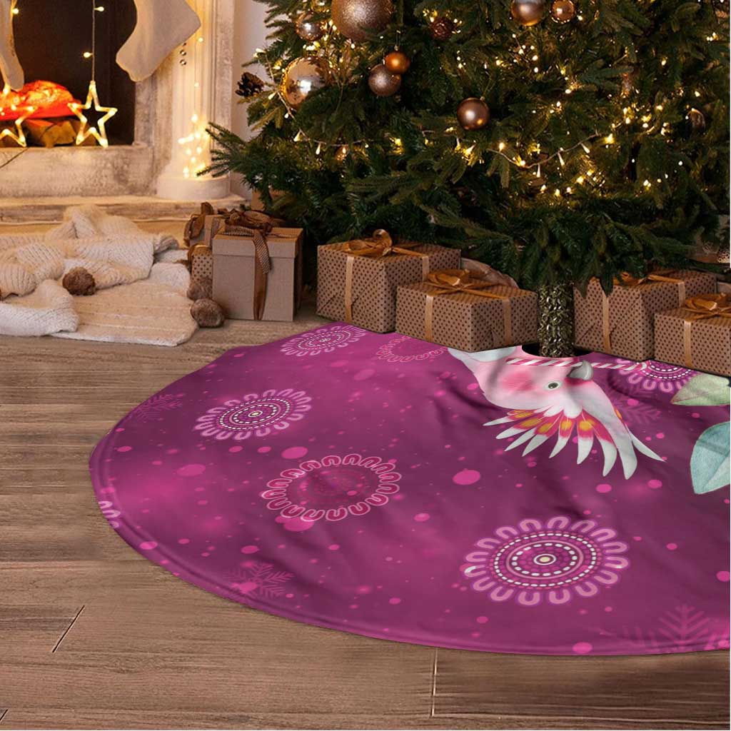 Australia Pink Cockatoo Christmas Tree Skirt Aussie Native Flowers Merry Xmas - Pink - Aussie Hoodie