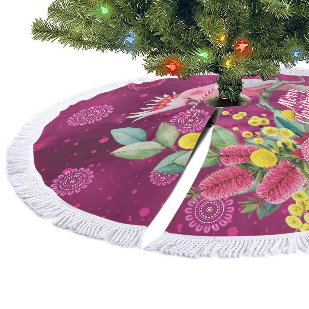 Australia Pink Cockatoo Christmas Tree Skirt Aussie Native Flowers Merry Xmas - Pink - Aussie Hoodie