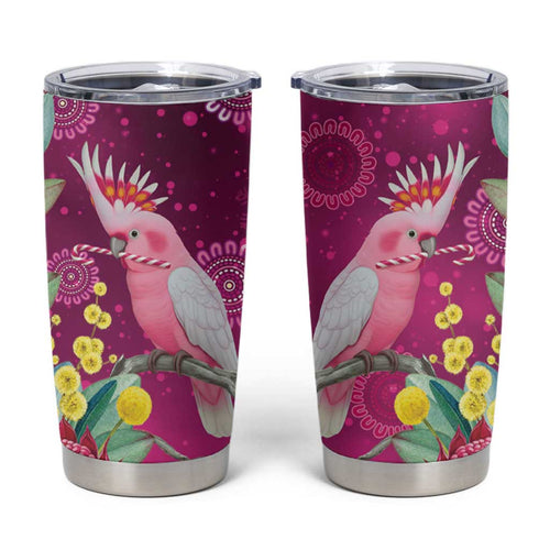 Australia Pink Cockatoo Christmas Tumbler Cup Aussie Native Flowers Merry Xmas - Pink - Aussie Hoodie