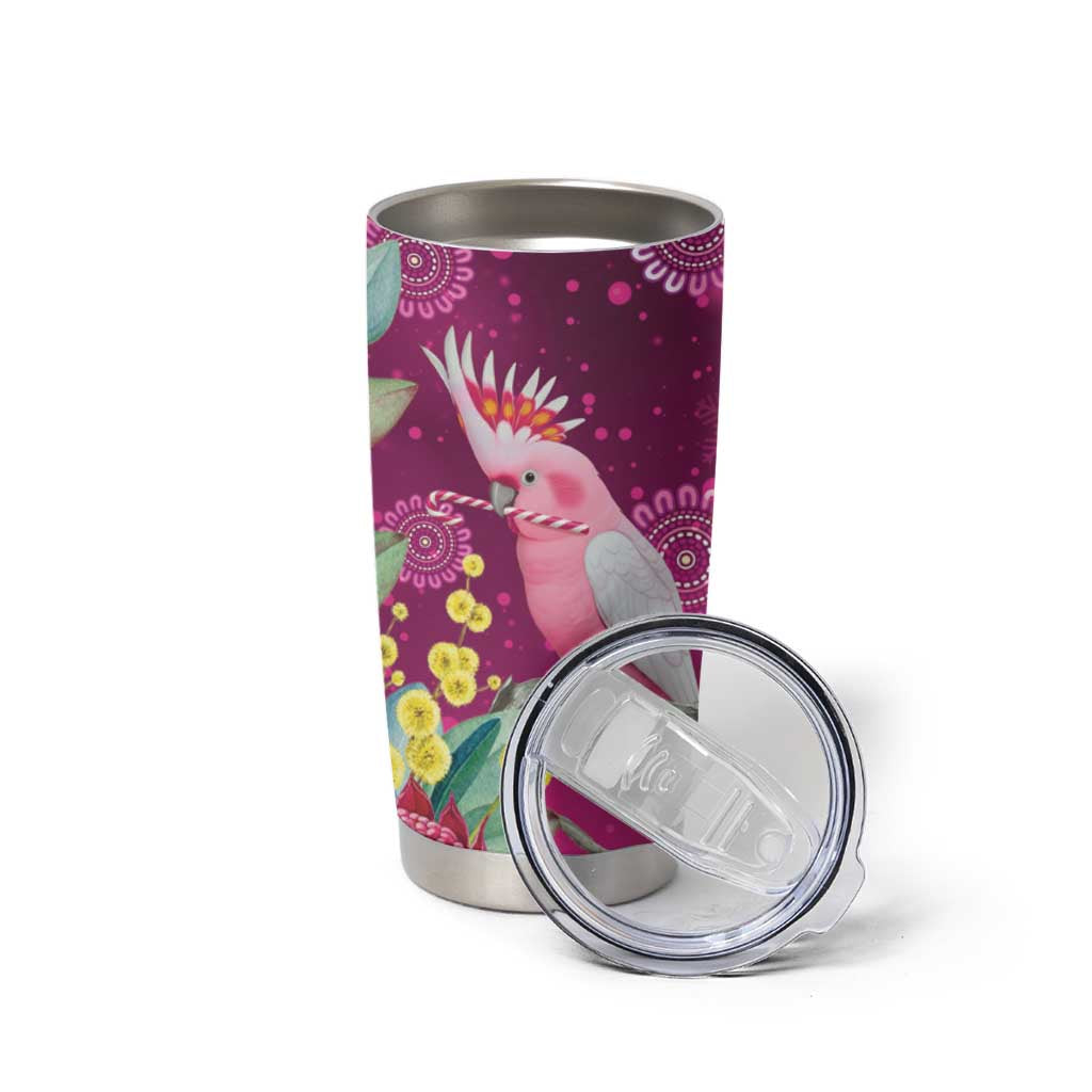 Australia Pink Cockatoo Christmas Tumbler Cup Aussie Native Flowers Merry Xmas - Pink - Aussie Hoodie