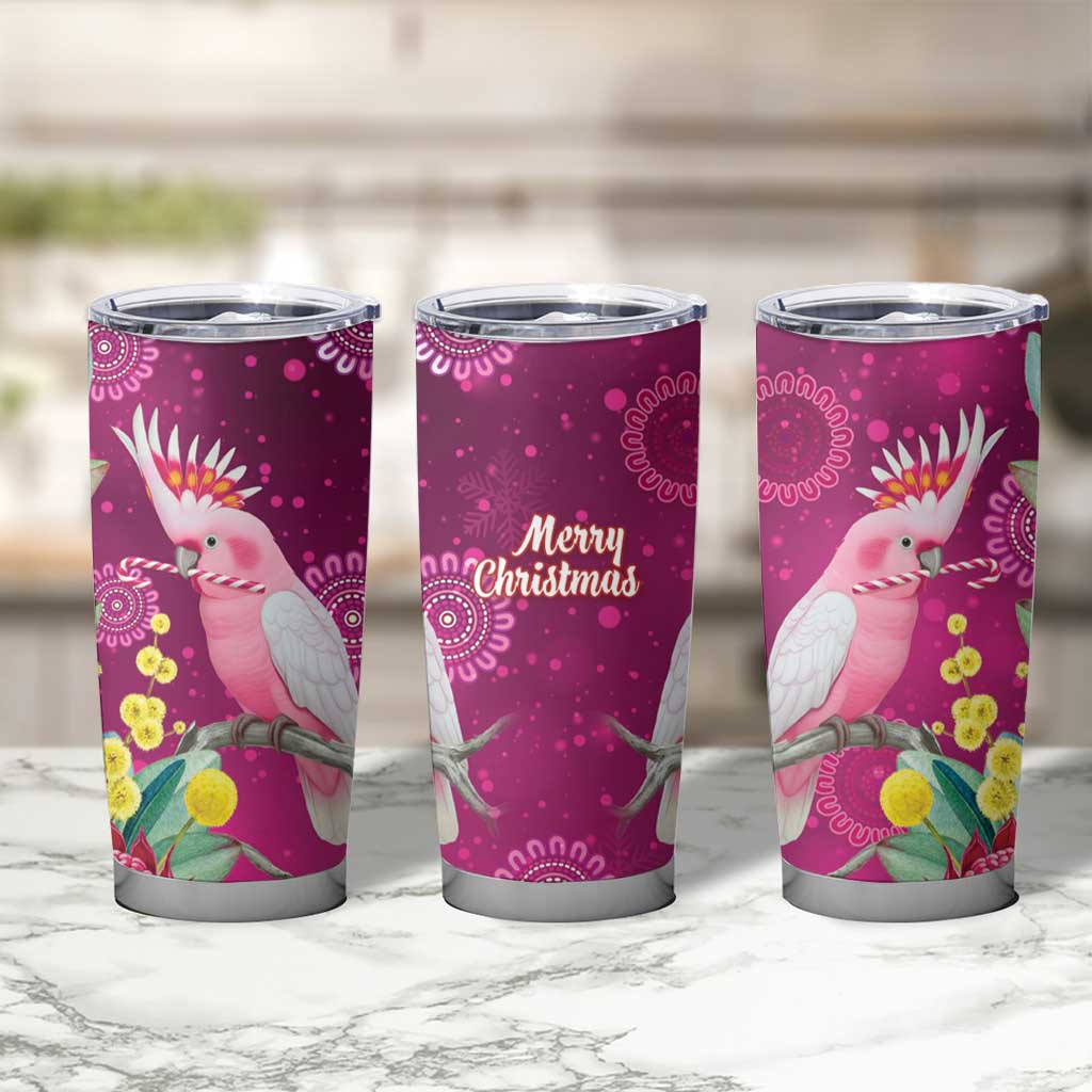Australia Pink Cockatoo Christmas Tumbler Cup Aussie Native Flowers Merry Xmas - Pink - Aussie Hoodie