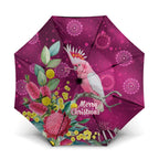 Australia Pink Cockatoo Christmas Umbrella Aussie Native Flowers Merry Xmas - Pink - Aussie Hoodie