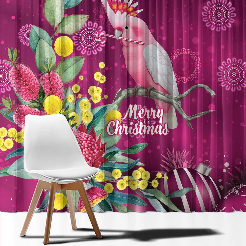 Australia Pink Cockatoo Christmas Window Curtain Aussie Native Flowers Merry Xmas - Pink - Aussie Hoodie
