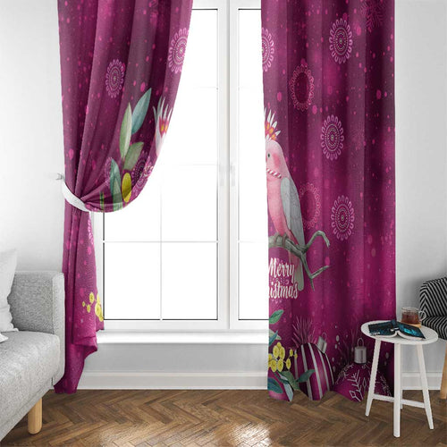 Australia Pink Cockatoo Christmas Window Curtain Aussie Native Flowers Merry Xmas - Pink - Aussie Hoodie