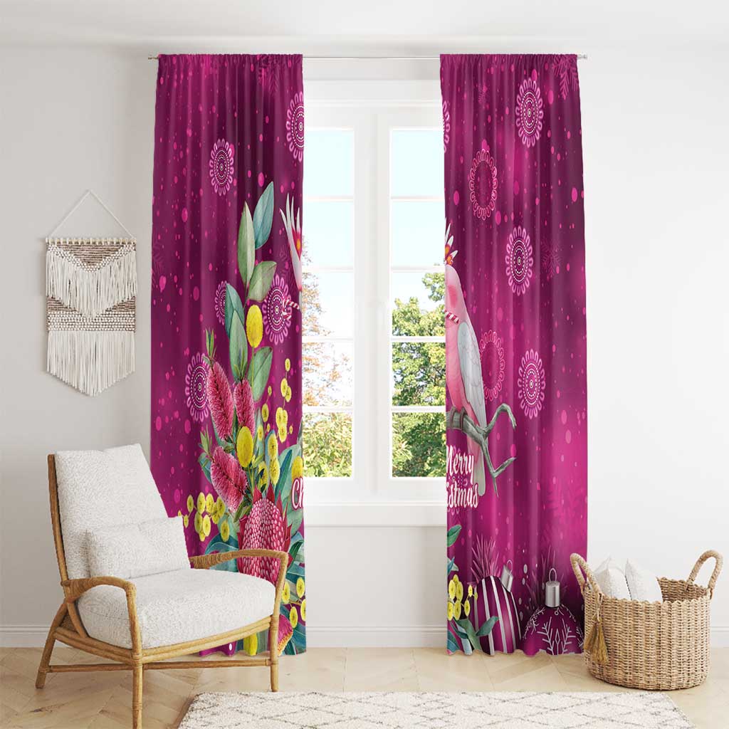 Australia Pink Cockatoo Christmas Window Curtain Aussie Native Flowers Merry Xmas - Pink - Aussie Hoodie