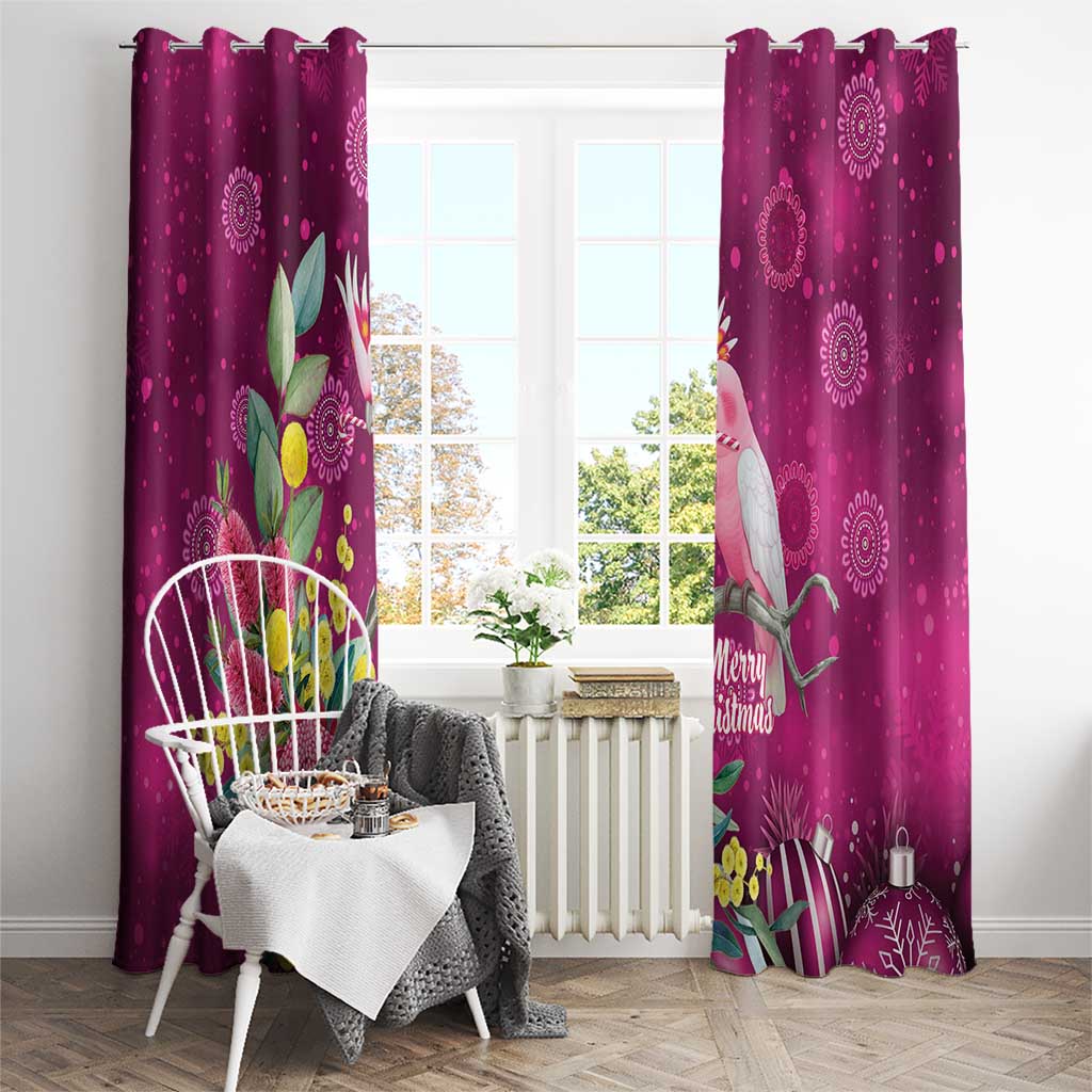 Australia Pink Cockatoo Christmas Window Curtain Aussie Native Flowers Merry Xmas - Pink - Aussie Hoodie
