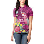 Australia Pink Cockatoo Christmas Women Polo Shirt Aussie Native Flowers Merry Xmas - Pink - Aussie Hoodie