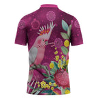 Australia Pink Cockatoo Christmas Zipper Polo Shirt Aussie Native Flowers Merry Xmas - Pink - Aussie Hoodie