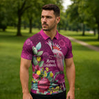 Australia Pink Cockatoo Christmas Zipper Polo Shirt Aussie Native Flowers Merry Xmas - Pink - Aussie Hoodie