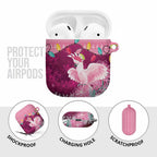 Pink Cockatoo Australia Christmas AirPods Case Grevillea Eucalyptus Blossoms - Aussie Hoodie