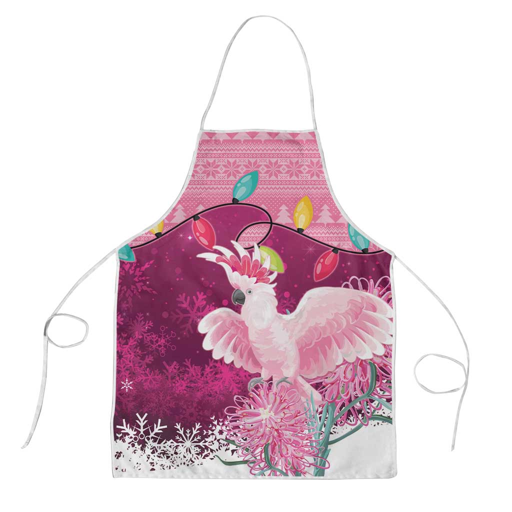 Pink Cockatoo Australia Christmas Apron Grevillea Eucalyptus Blossoms - Aussie Hoodie