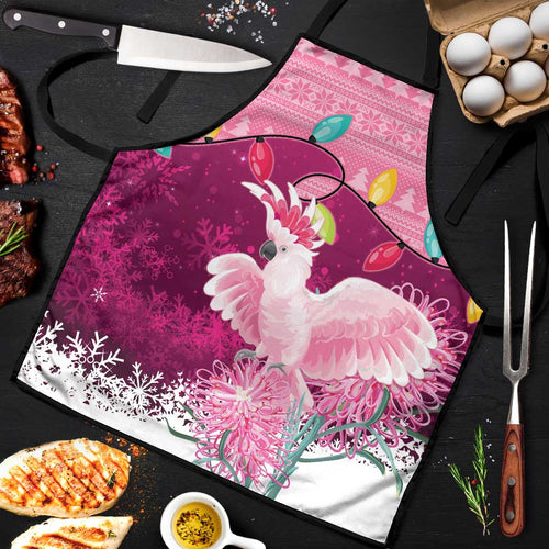 Pink Cockatoo Australia Christmas Apron Grevillea Eucalyptus Blossoms - Aussie Hoodie