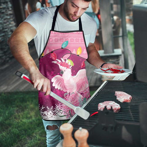 Pink Cockatoo Australia Christmas Apron Grevillea Eucalyptus Blossoms - Aussie Hoodie