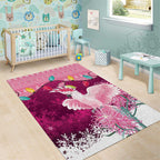 Pink Cockatoo Australia Christmas Area Rug Grevillea Eucalyptus Blossoms - Aussie Hoodie