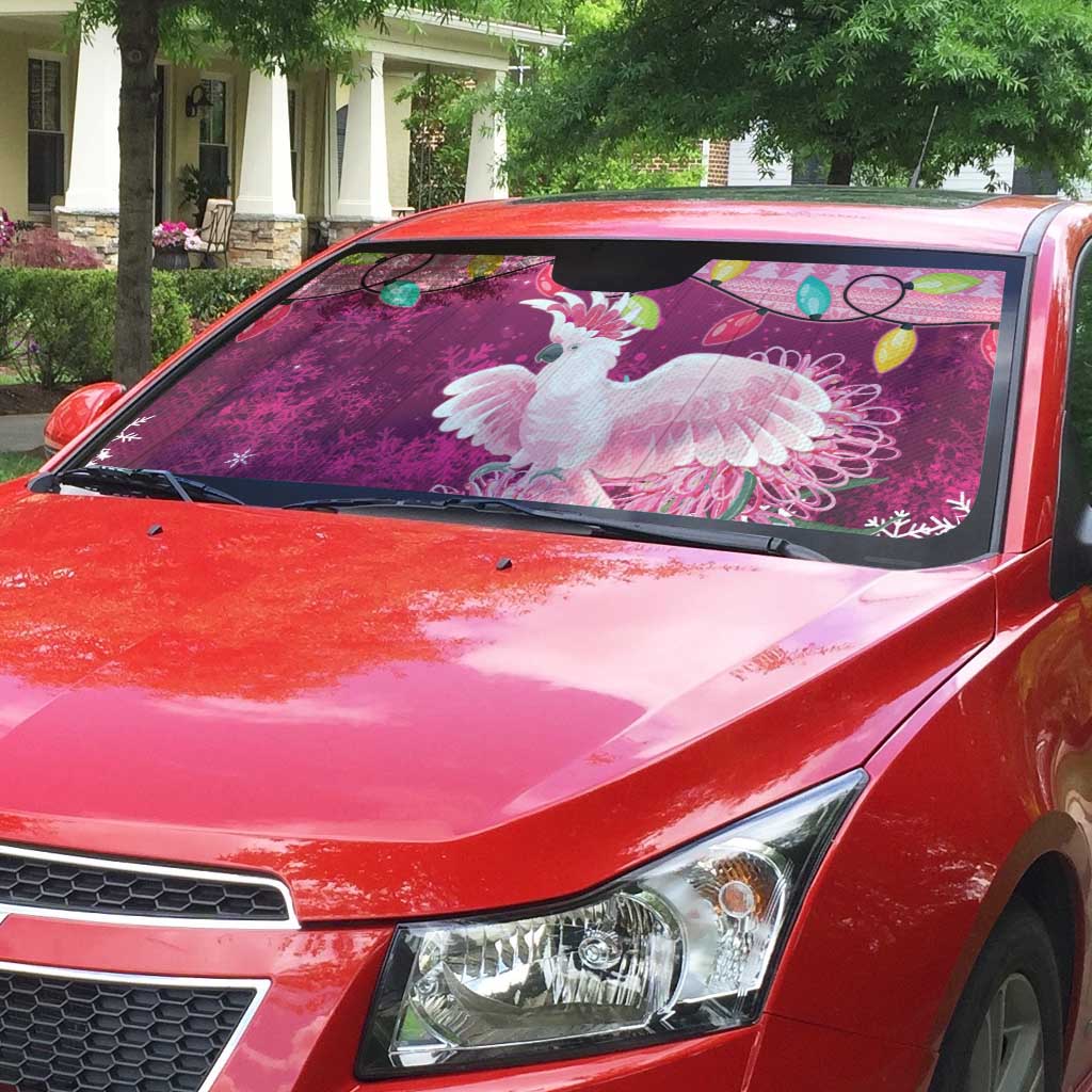Pink Cockatoo Australia Christmas Auto Sun Shade Grevillea Eucalyptus Blossoms - Aussie Hoodie