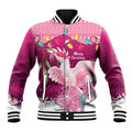 Pink Cockatoo Australia Christmas Baseball Jacket Grevillea Eucalyptus Blossoms - Aussie Hoodie
