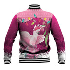 Pink Cockatoo Australia Christmas Baseball Jacket Grevillea Eucalyptus Blossoms - Aussie Hoodie
