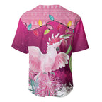 Pink Cockatoo Australia Christmas Baseball Jersey Grevillea Eucalyptus Blossoms - Aussie Hoodie