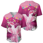 Pink Cockatoo Australia Christmas Baseball Jersey Grevillea Eucalyptus Blossoms - Aussie Hoodie
