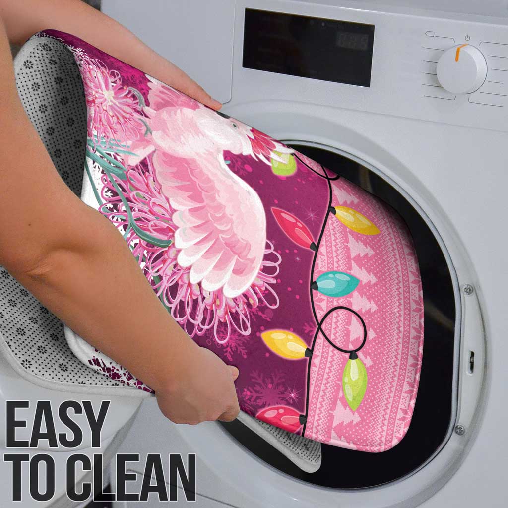 Pink Cockatoo Australia Christmas Bathroom Set Grevillea Eucalyptus Blossoms - Aussie Hoodie
