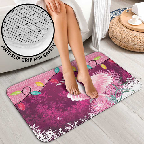 Pink Cockatoo Australia Christmas Bathroom Set Grevillea Eucalyptus Blossoms - Aussie Hoodie