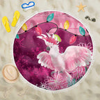 Pink Cockatoo Australia Christmas Beach Blanket Grevillea Eucalyptus Blossoms - Aussie Hoodie