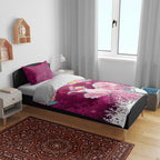 Pink Cockatoo Australia Christmas Bedding Set Grevillea Eucalyptus Blossoms - Aussie Hoodie