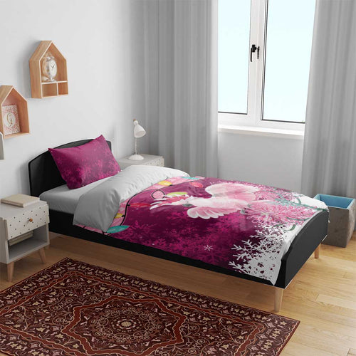 Pink Cockatoo Australia Christmas Bedding Set Grevillea Eucalyptus Blossoms - Aussie Hoodie