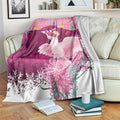 Pink Cockatoo Australia Christmas Blanket Grevillea Eucalyptus Blossoms - Aussie Hoodie