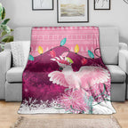 Pink Cockatoo Australia Christmas Blanket Grevillea Eucalyptus Blossoms - Aussie Hoodie