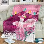 Pink Cockatoo Australia Christmas Blanket Grevillea Eucalyptus Blossoms - Aussie Hoodie