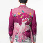 Pink Cockatoo Australia Christmas Blazer Grevillea Eucalyptus Blossoms - Aussie Hoodie