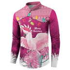 Pink Cockatoo Australia Christmas Button Sweatshirt Grevillea Eucalyptus Blossoms - Aussie Hoodie