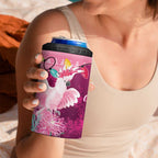 Pink Cockatoo Australia Christmas 4 in 1 Can Cooler Tumbler Grevillea Eucalyptus Blossoms - Aussie Hoodie