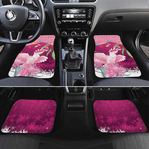 Pink Cockatoo Australia Christmas Car Mats Grevillea Eucalyptus Blossoms - Aussie Hoodie