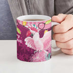 Pink Cockatoo Australia Christmas Ceramic Mug Grevillea Eucalyptus Blossoms - Aussie Hoodie